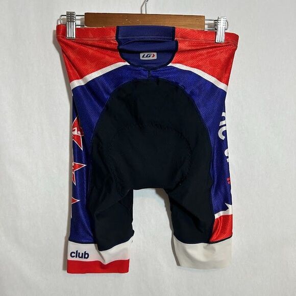 Louis Garneau Padded Cycling Shorts Mens L Black Red Blue DC Triathlon - Picture 3 of 9